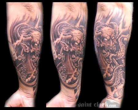 Tattoos - Black and Grey Octopus Tattoo - 60832